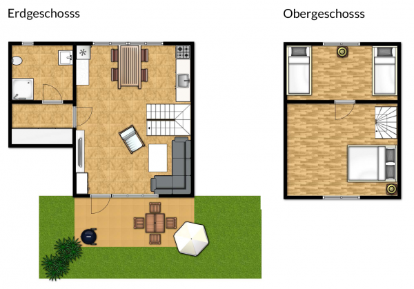 Grundriss der Ferienhäuser vom Haus am See in Schwerin